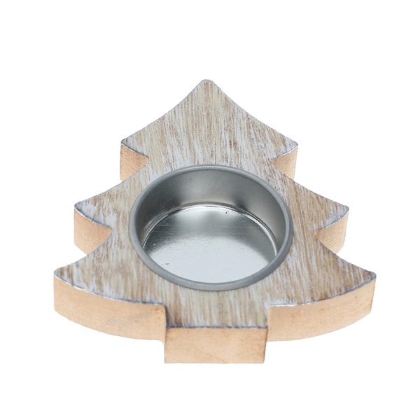 Christmas Wooden Snowflake Candlestick