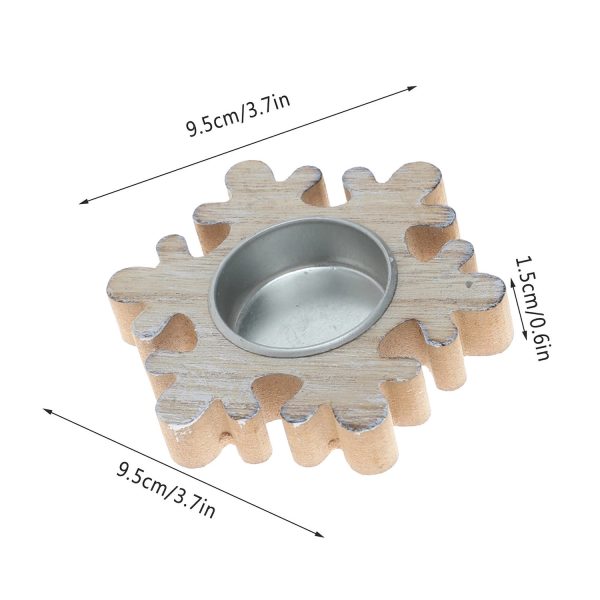 Christmas Wooden Snowflake Candlestick - Image 4