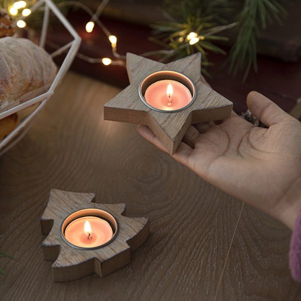 Christmas Wooden Snowflake Candlestick - Image 5