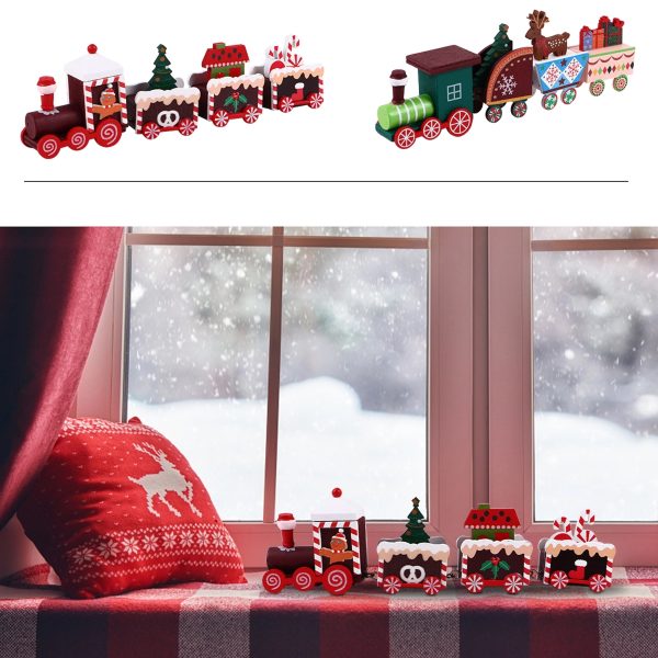 Happy Trees Wooden Christmas Train With Snowman - Image 4