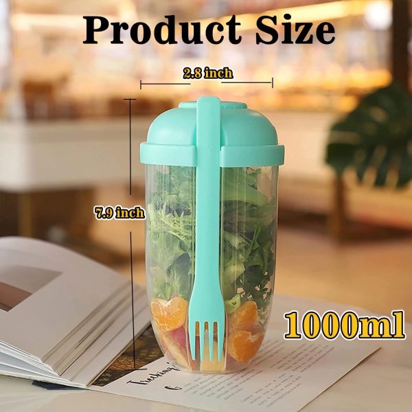 1000Ml Salad Shaker / Bowl Container Set - Image 3