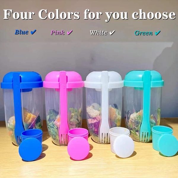 1000Ml Salad Shaker / Bowl Container Set