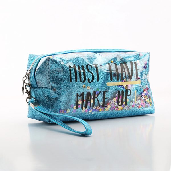 Fashion Creative Sequin Glitter Toiletry Pouch Cosmetic Bag