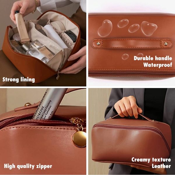 Makeup  Travelling Pu Leather Cosmetic Bag Waterproof - Image 4