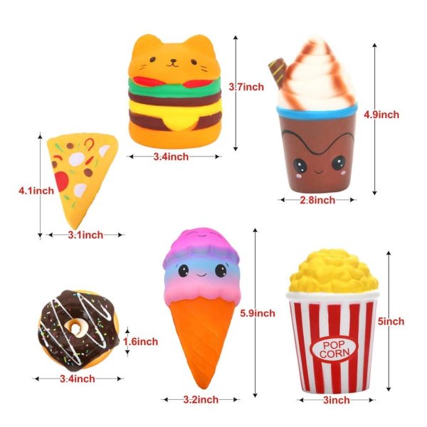 Hamburger Milkshake Squishe Donut Popcorn Toys Stress Relief - Image 11