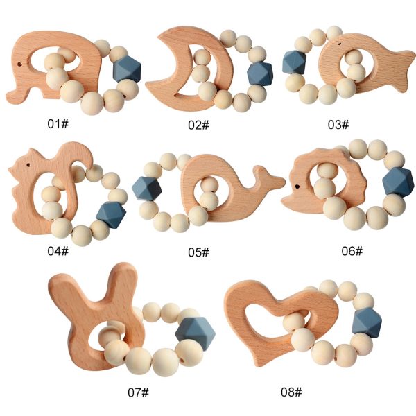 Natural Wood Teething Rattle : 3 M+ - Image 9