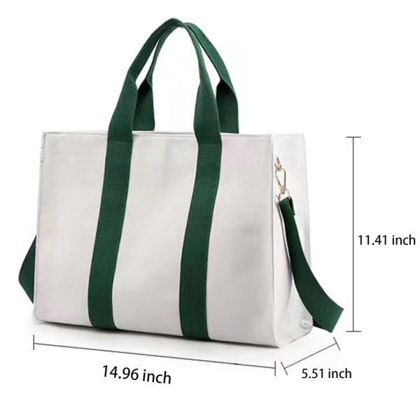 Stylish Canvas Tote Bag Zipper Closure - Image 4