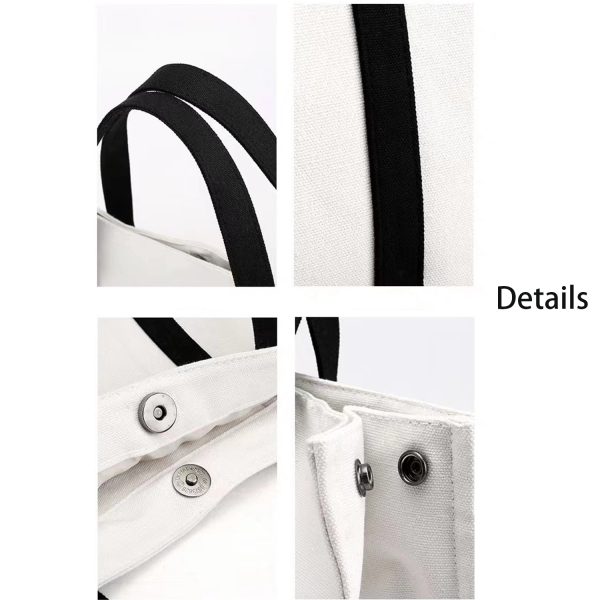 Stylish Canvas Tote Bag Zipper Closure - Image 5