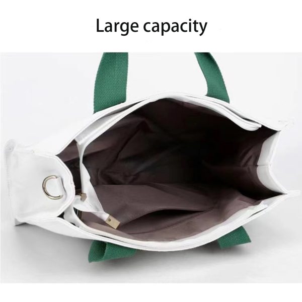 Stylish Canvas Tote Bag Zipper Closure - Image 6