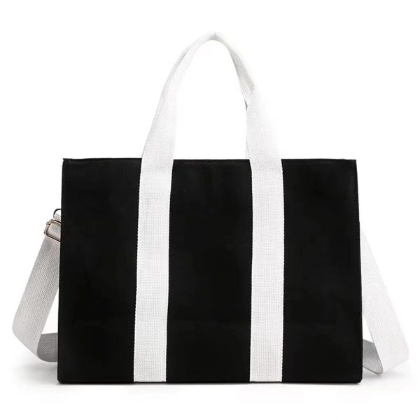 Stylish Canvas Tote Bag Zipper Closure - Image 2