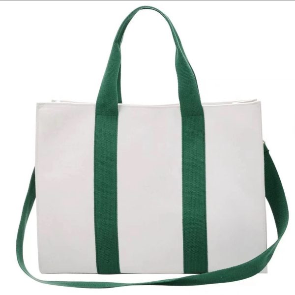 Stylish Canvas Tote Bag Zipper Closure - Image 3
