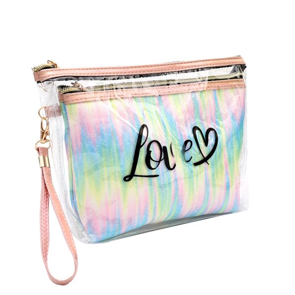 Pvc Travel Cosmetic 2 In 1 Bag