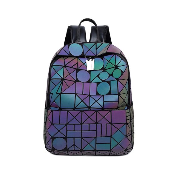 Women Men Geometric Luminous Purse Flash Travel Shoulder - Image 2