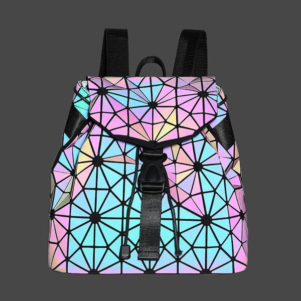Women Men Geometric Luminous Purse Flash Travel Shoulder - Image 2