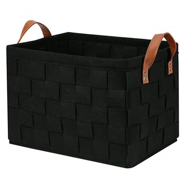 Foldable Handmade Rectangular Felt FabriStorage Box Cubes - Image 4