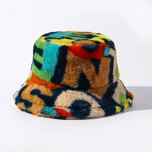 Color Block Fuzzy Bucket Hat - Image 9