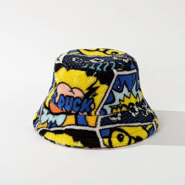 Color Block Fuzzy Bucket Hat - Image 11