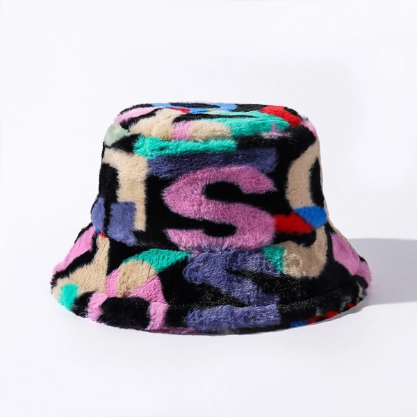 Color Block Fuzzy Bucket Hat - Image 14
