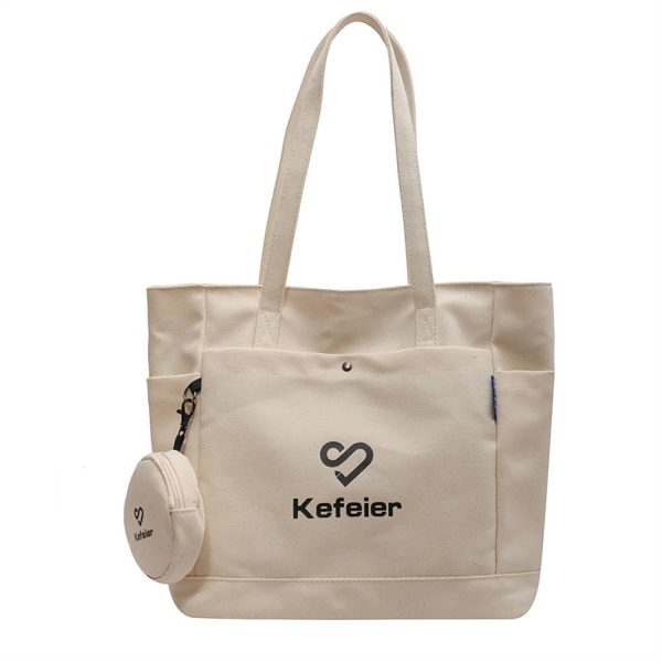 Spacious Canvas Commuter Bag w/ Coin Purse - Image 3