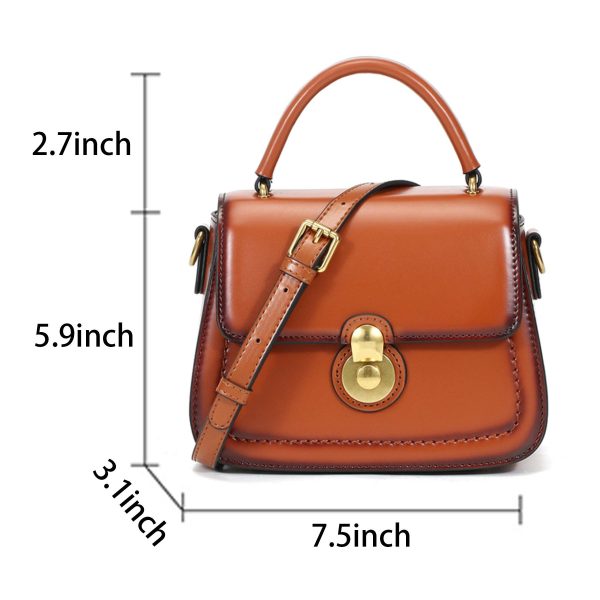 Genuine Leather scalloped portable Cross-body Bag Women - Image 6