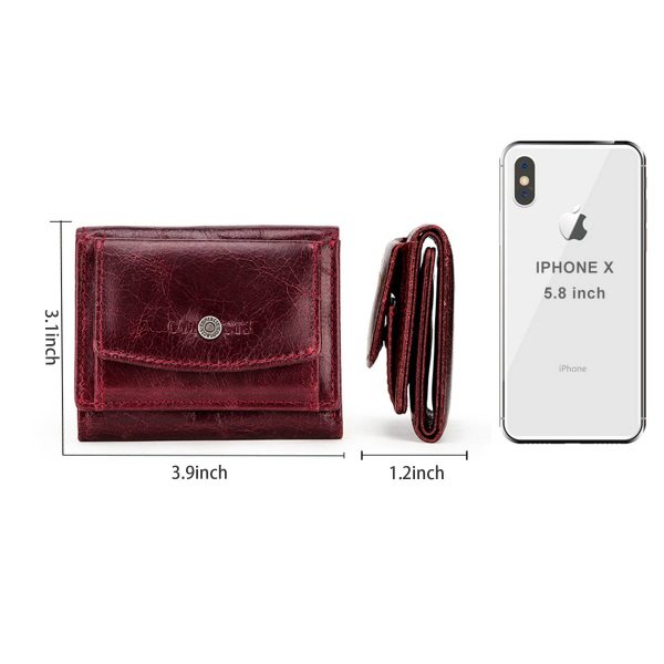 Genuine Leather RFID 3 fold Waterproof Street trend Wallet - Image 5
