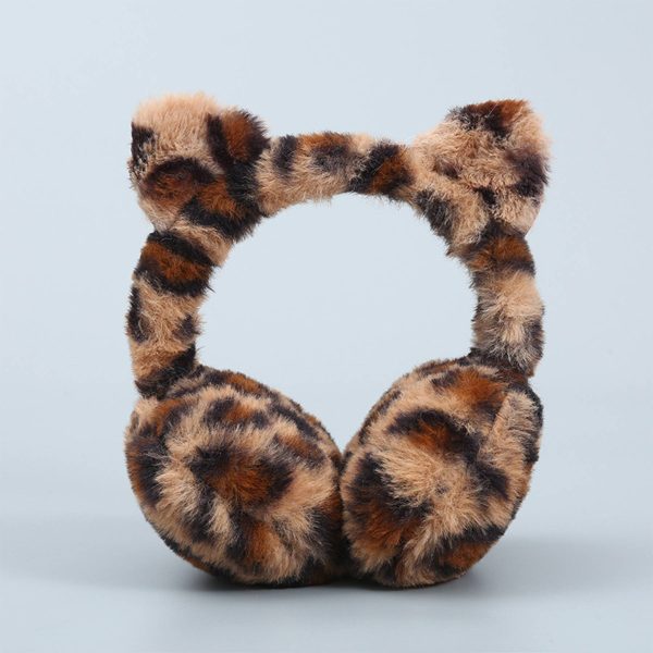 Winter Ear Warmer Cat Leopard Print Earmuff - Image 4