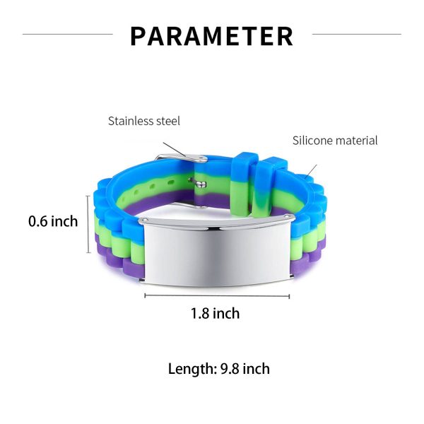 Silicone stainless steel multi-color bracelet - Image 3