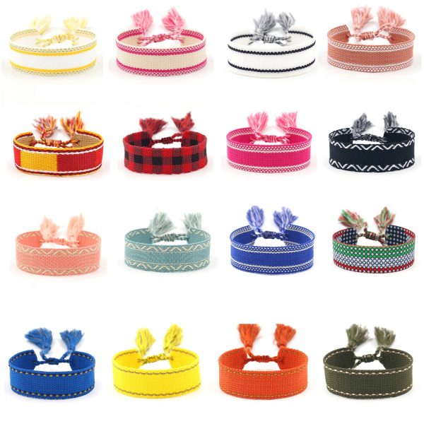 Hand woven embroidered ribbon bracelet - Image 6