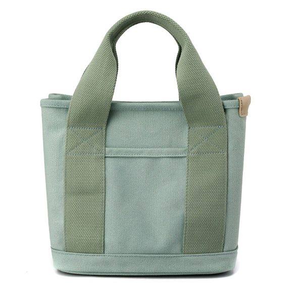 Canvas Small Tote Bag Handbag with Zipper - Image 2
