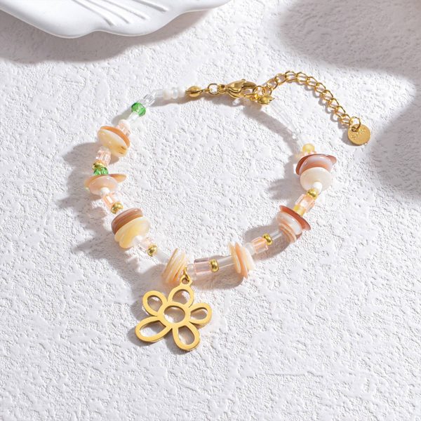 Steel Simple irregular crushed stone gilded bracelet - Image 3