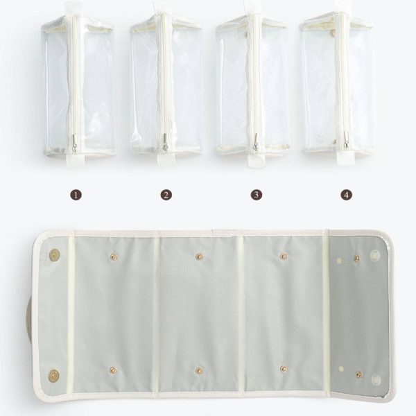 Portable PU Leather Travel Cosmetic Bag Detachable Pouches - Image 7