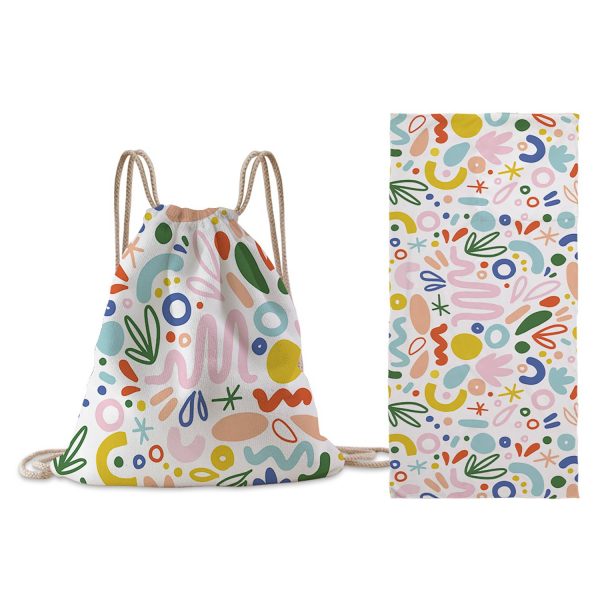 Folding Beach Towel w/ Drawstring Bag - Image 11