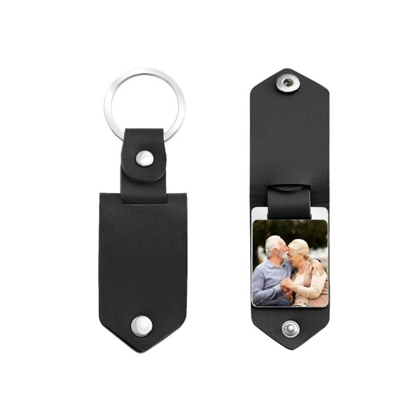 Customizable Compact Aluminium PU Leather Keychain - Image 5
