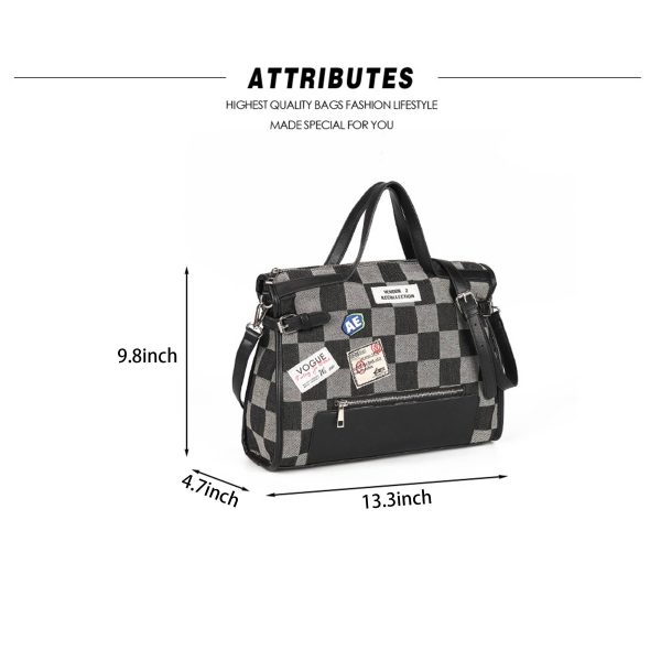Canvas Street Trend Crossbody Bag for Women - Black/Blue - Image 4