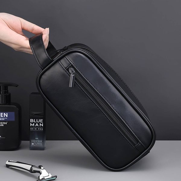 Men's Large Capacity PU Leather Travel Toiletry Bag - Image 4
