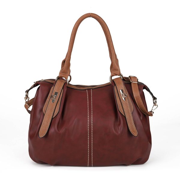 PU leather large Tote Crossbody bag for woman - Image 3