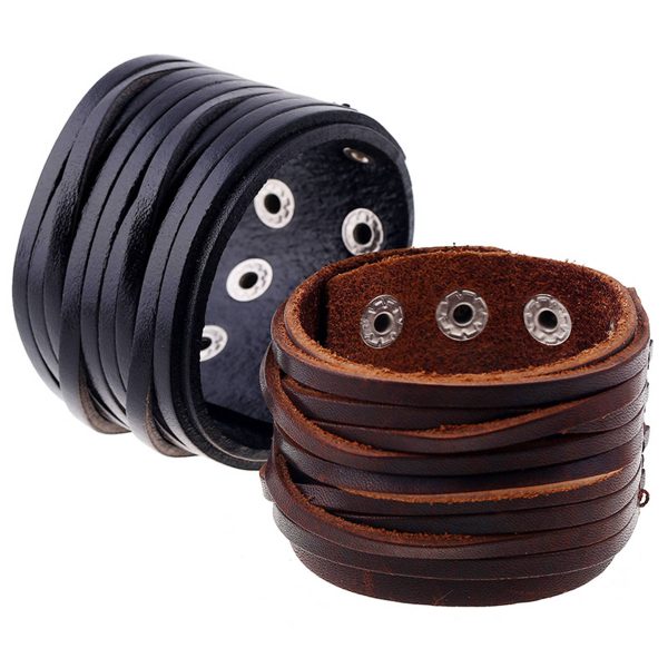 PU Punk wide-skin woven bracelet - Image 3