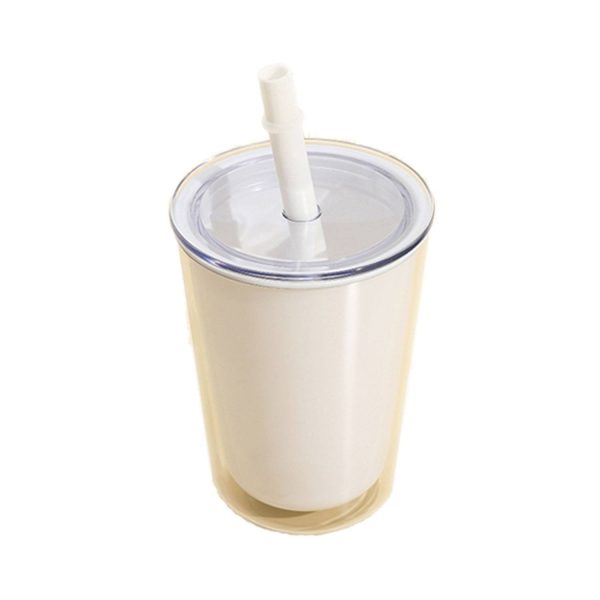 Double Layered Plastic Straw Water Cup - Image 3
