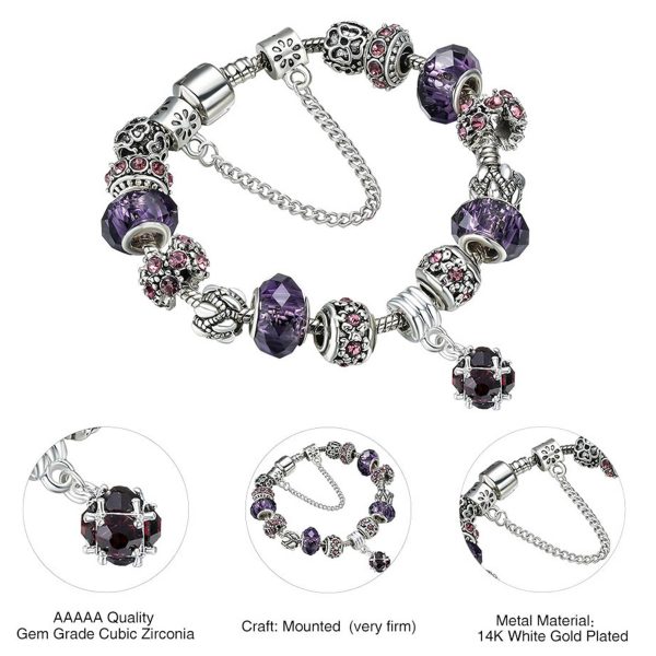 Alloy Handmade amethyst bracelet for women - Image 6