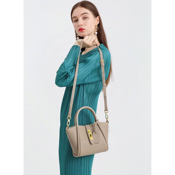 Genuine Leather Stylish cross-body bucket bag - Image 4