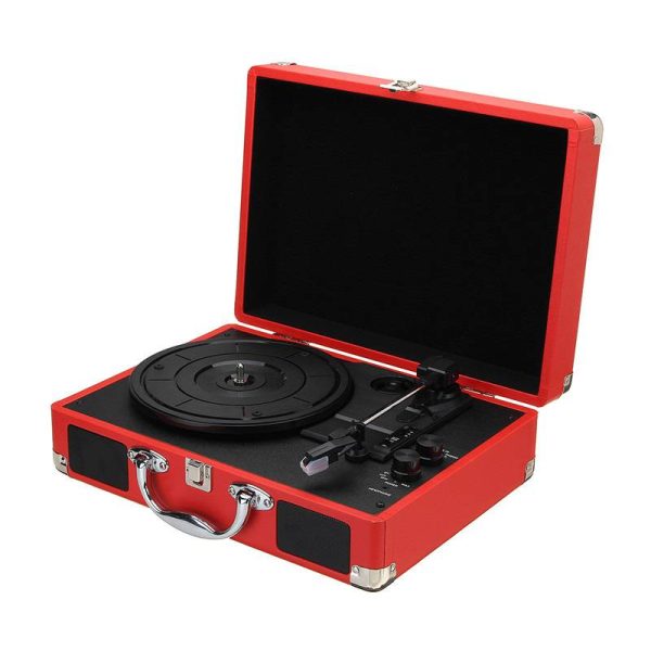 Blutooth in/out suitcase vinyl record player turntable