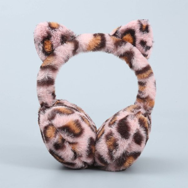 Winter Ear Warmer Cat Leopard Print Earmuff - Image 3