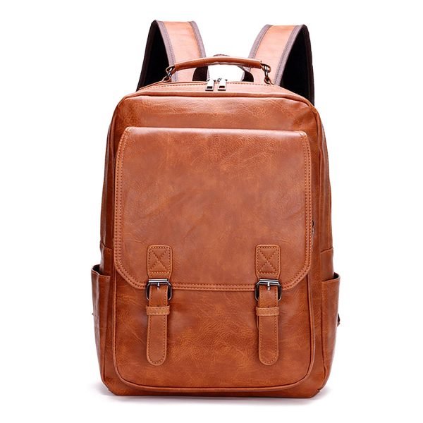 Large Capacity Waterproof Pu Business Travel Backpack - Image 3