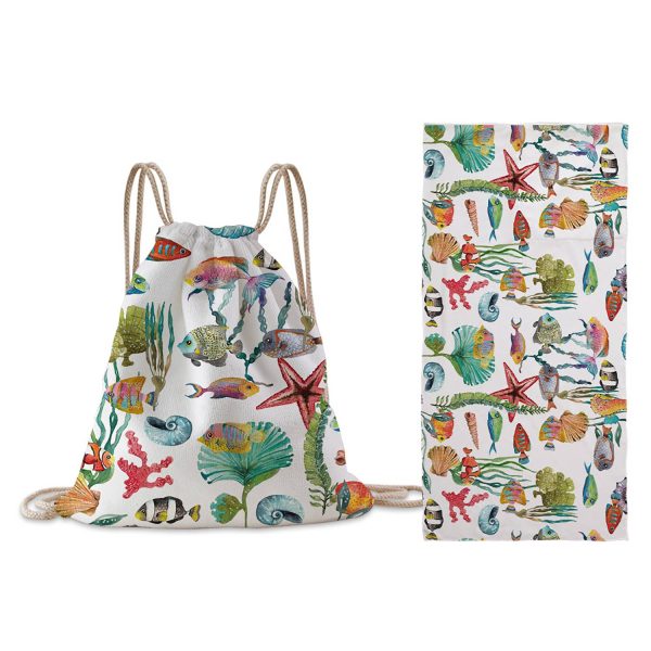 Folding Beach Towel w/ Drawstring Bag - Image 9
