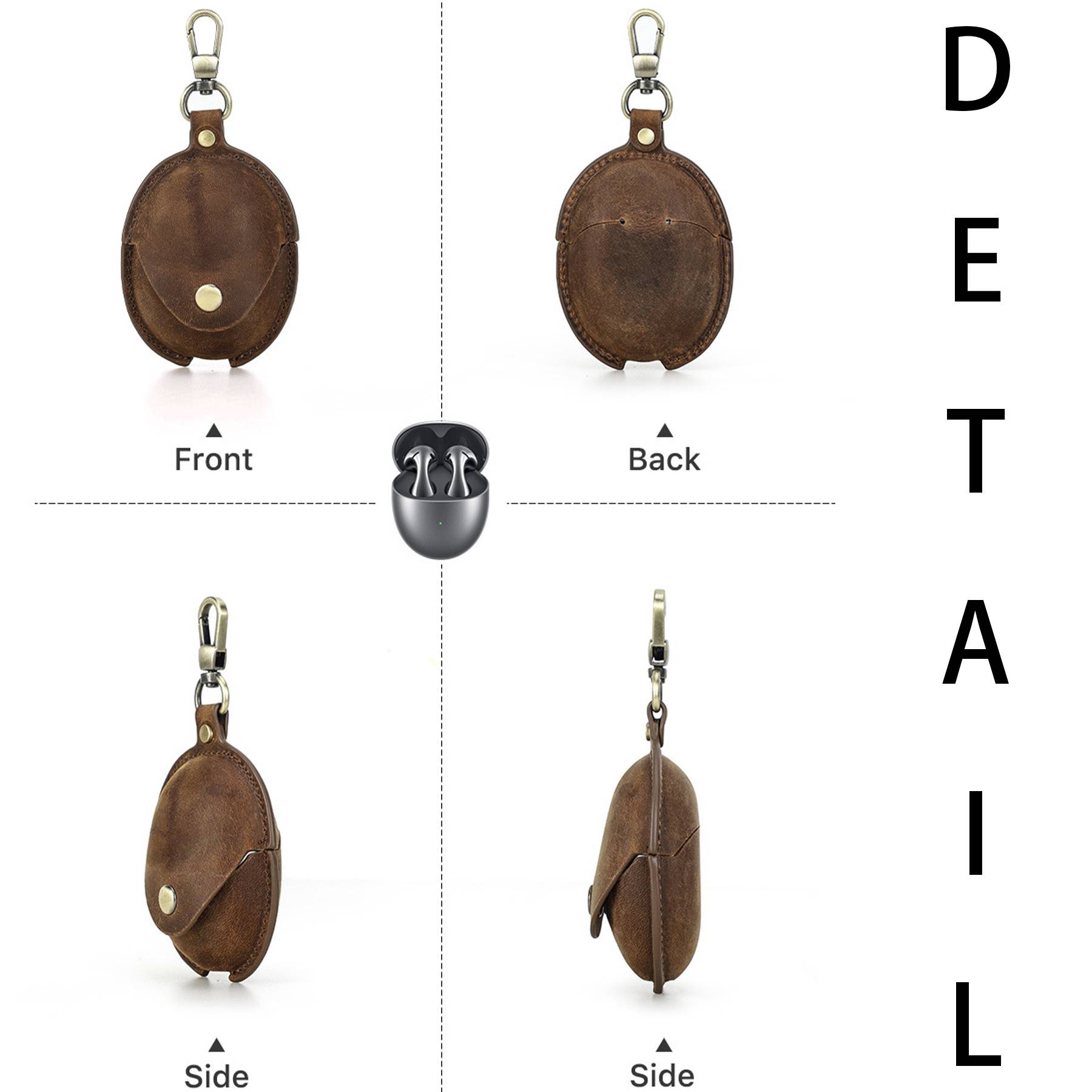 Genuine Leather Bluetooth headset drop protection case - Image 5