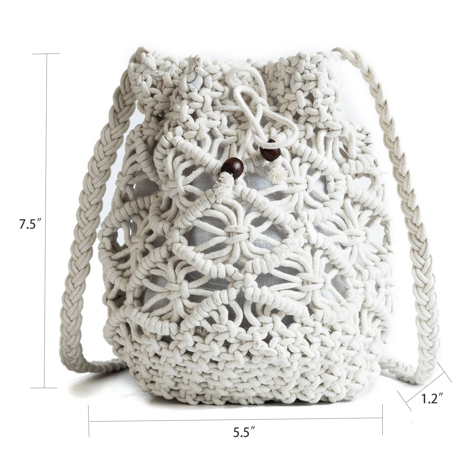 Jute Drawstring Crossbody Beach Woven Bag - Image 5