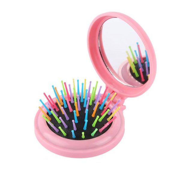 Mini 2-in-1 Plastic Pop-Up Mirror Brush - Image 5