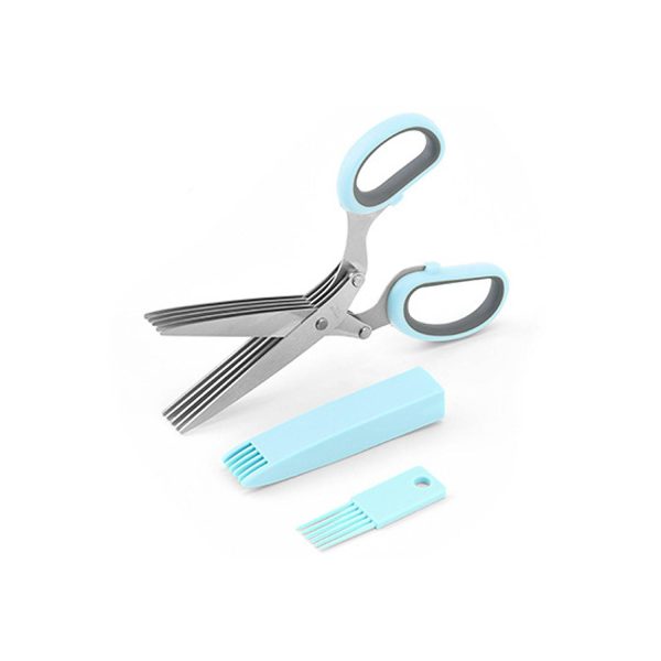 Five blade herb Scissors with Cover and Comb - Image 2