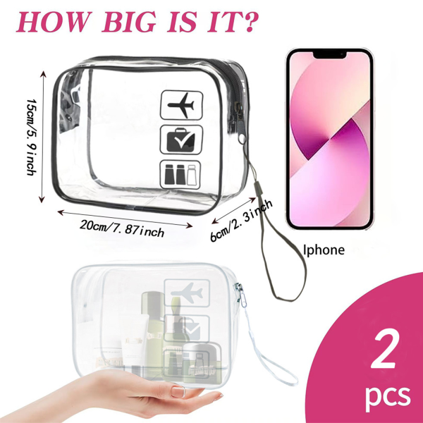 Waterproof PVC Travel Cosmetic Bag for Women - Image 3