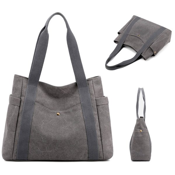 Canvas Multi-pocket Tote bags for women - Image 8